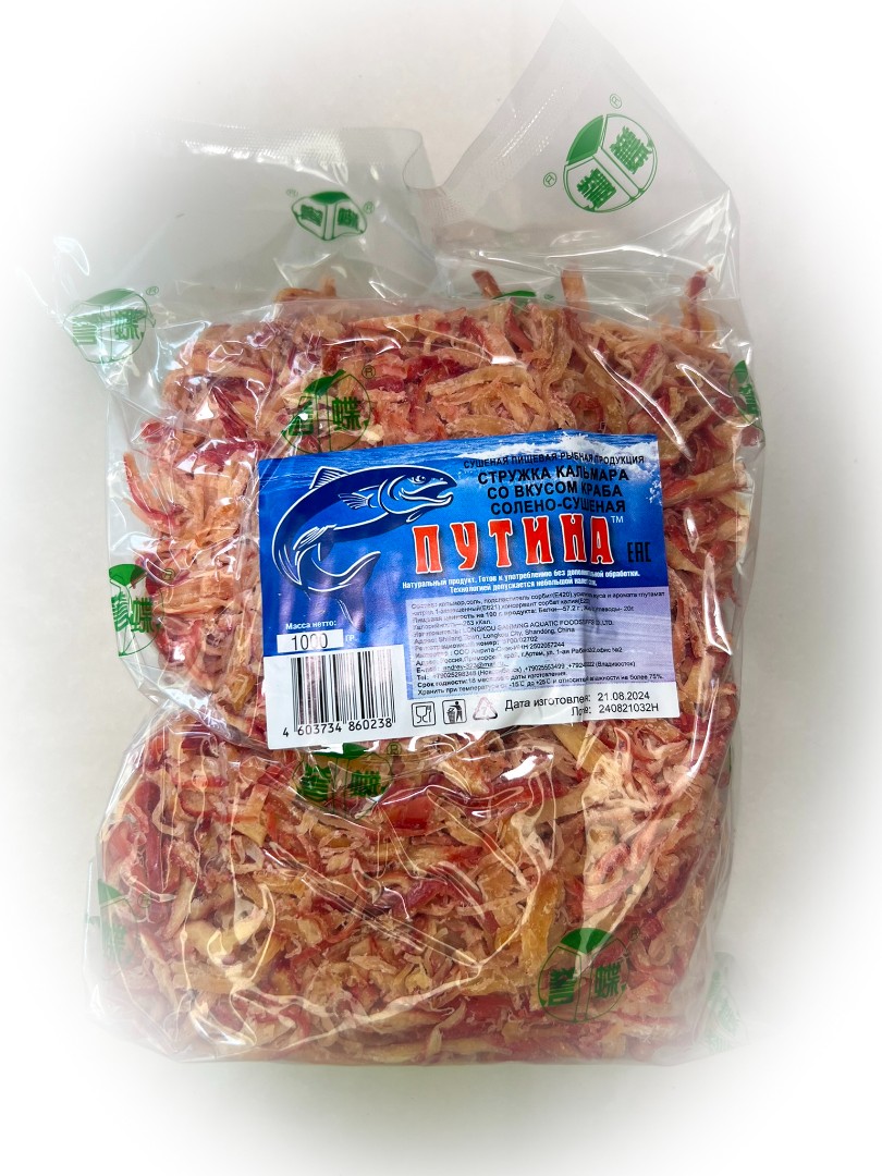 Кальмар стружка со вкусом краба "Розовая" (ПУТИНА) в Прокопьевске